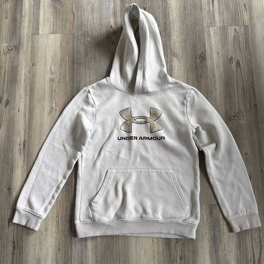 Under Armour Big Boys Youth Medium Plume Wave Logo Hoodie MSRP $48.00